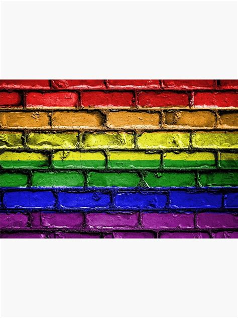 Colorful Lgbt Rainbow Pride Flag Brick Wall Poster For Sale By