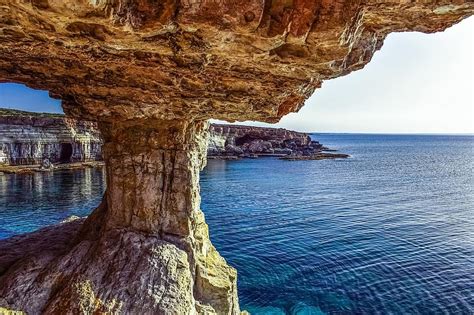 Free Download Cyprus Cavo Greko Sea Caves Landscape Sea Erosion