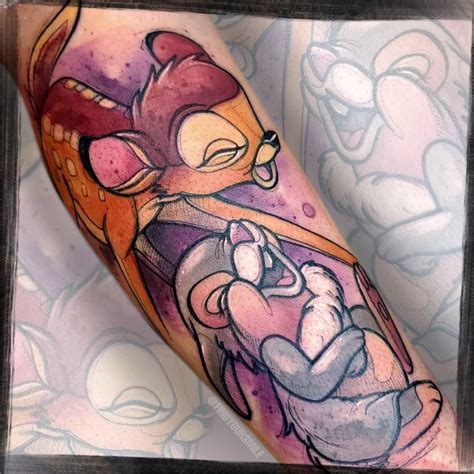 Disney Tattoo Bambi And Thumper Disney Tattoos Tattoos Cartoon Tattoos