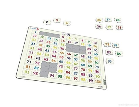 Larsen Ar10 Apprendre à Compter Nombres De 1 à 100 Puzzle Cadre Avec