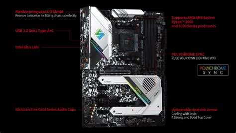 Has been added to your cart. ASROCK X570 STEEL LEGEND AM4 ATX MOTHERBOARD | PC IMAGE ...