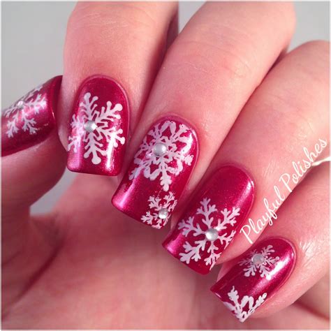 Playful Polishes Christmas Snowflake Nail Art