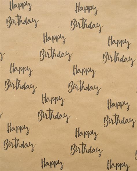 Happy Birthday Print Wrapping Paper Birthday T Wrap Stamped