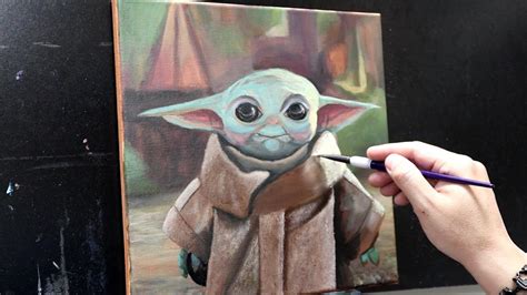 Painting Baby Yoda Aka The Child Time Lapse Walkthrough Starwars