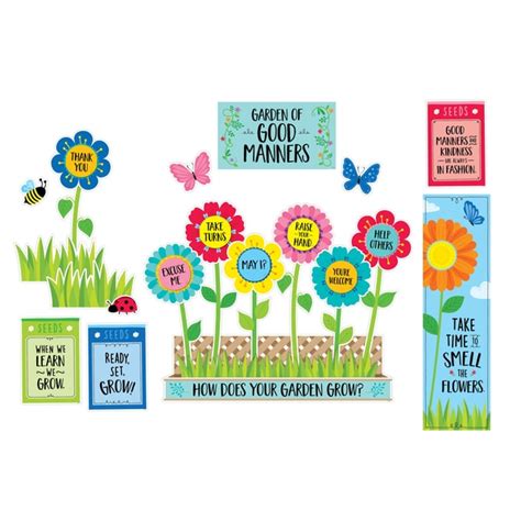 Creative Teaching Press Garden Of Good Manners Mini Bulletin Board Set