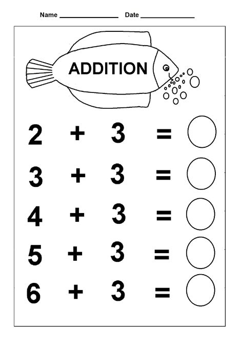 Math Worksheet Kindergarten Free Printable
