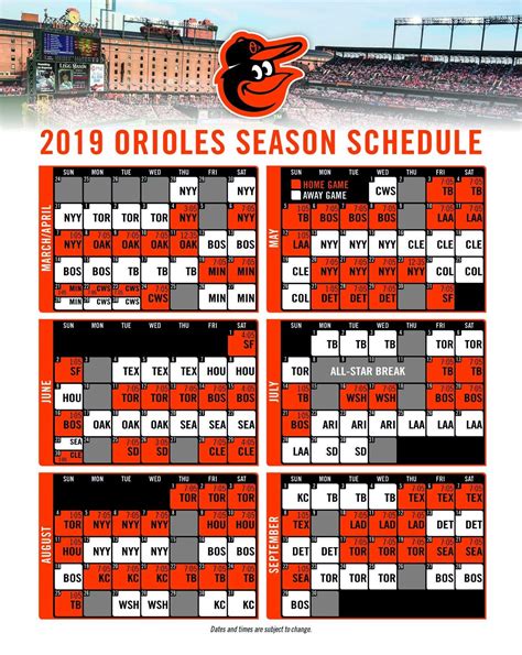 Orioles Schedule 2022 Printable Customize And Print