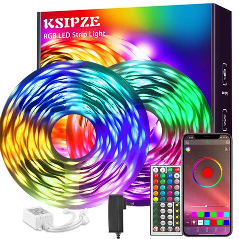 Buy Ksipze 150ft Led Strip Lights 2 Rolls Of 75ft Rgb Music Sync