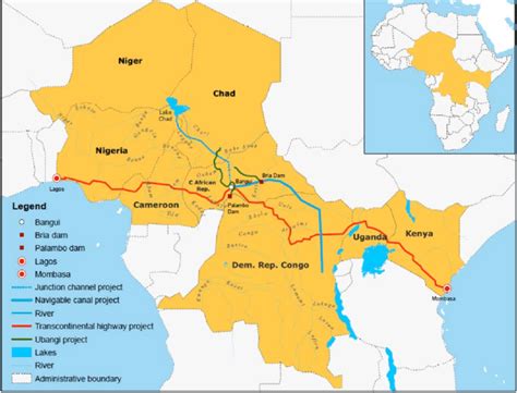 Map Showing Two Ibwt Project Proposals To Connect Lake Chad And The