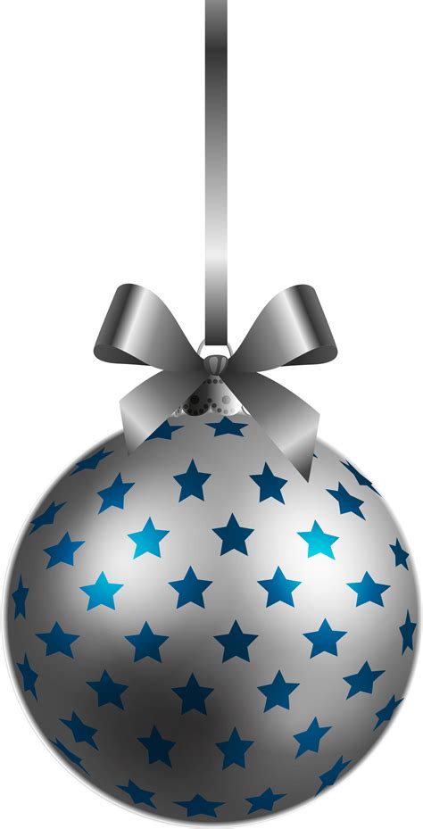Download for free in png, svg, pdf formats 👆. Large Transparent BlueSilver Christmas Ball Ornament PNG ...