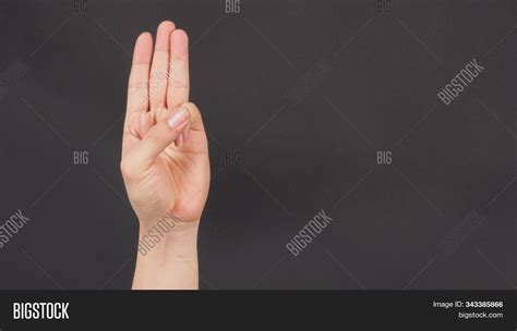 hand sign 3 fingers image and photo free trial bigstock