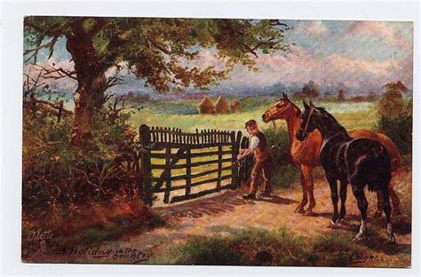 A Holiday In The Country Painting By Harry Payne Old Postcards British Artist Britain