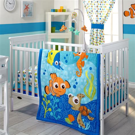 Choose thin or thick bumpers (thick are shown.) Disney Baby Nemo 3 Piece Crib Bedding Set & Reviews | Wayfair