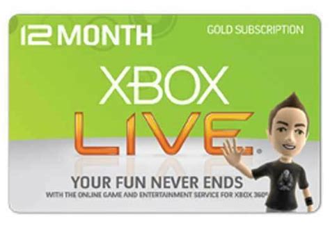 Microsoft Xbox 360 Live 12 Month Gold Membership 52m 00339 Compra