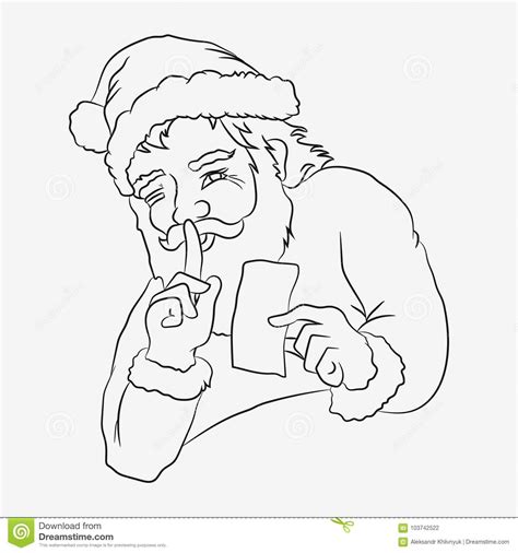 Santa Is Keeping Secret Stock Illustration Illustration Of Greet