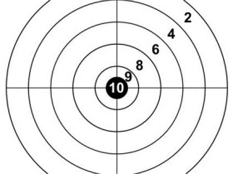 100 diana paper targets with 10 ring graduation in 14x14cm format. Zielscheibe Ausdrucken A4