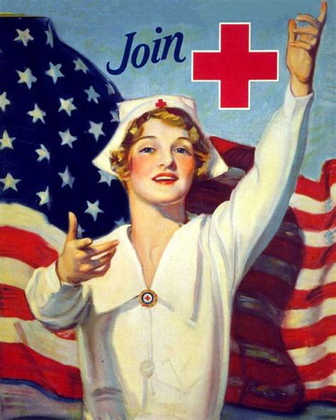 Nursing Art Print Wwii Join American Red Cross Army Hospital Medical