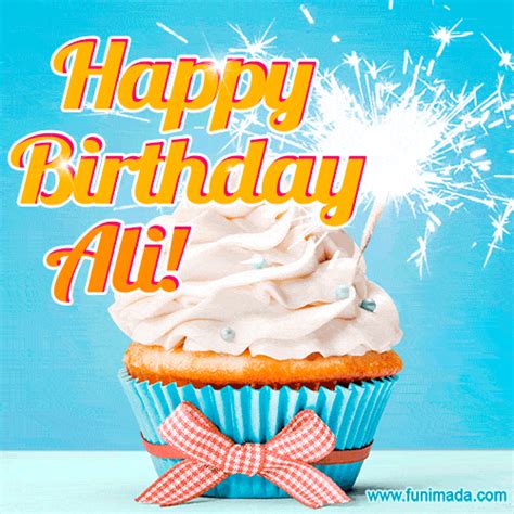 Happy Birthday Ali Elegant Cupcake With A Sparkler