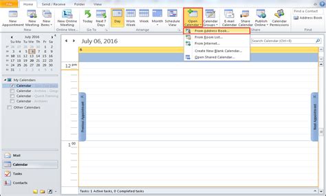 microsoft outlook 2010 how to view other shared calendars quest