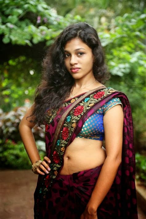 Saree is more popular in south india compared to bollywood. South Indian Actress Chaitra hot stills in Saree ...