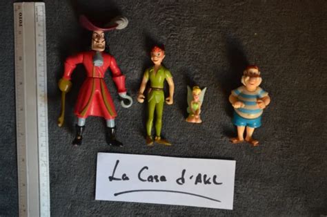 LOT DE 4 Figurines Disney Peter Pan Crochet Fée Clochette Monsieur