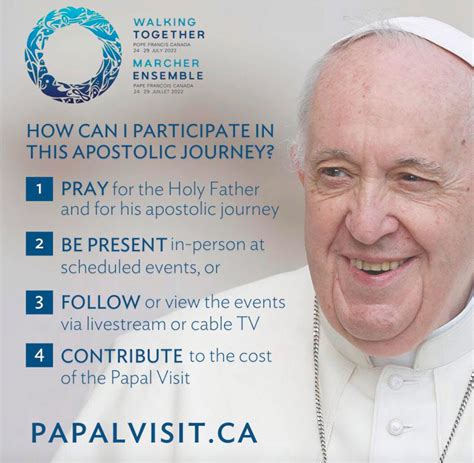 Pope Francis In Canada July 24 29 Diocesan Participation Also