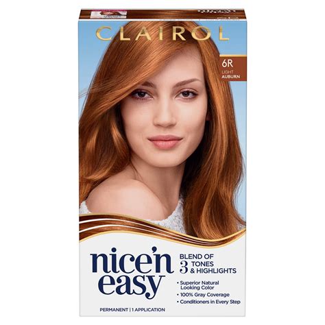 Clairol Nice N Easy Permanent Hair Color Creme R Light Auburn Application Hair Dye