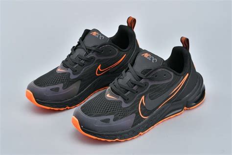 Nike Air Max 200 Double Swoosh Black Orange Running Shoes