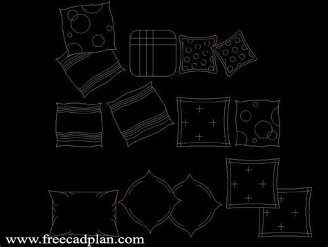 Pillow Dwg Cad Block In Autocad Download Free Cad Plan
