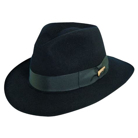 Dorfman Pacific Men S Fur Felt Indiana Jones Inch Brim Fedora Hat