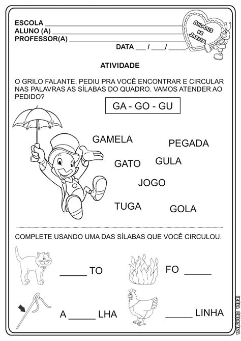Atividades Com Ga Go Gu