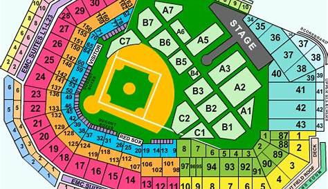 fenway park concert seating chart with seat numbers