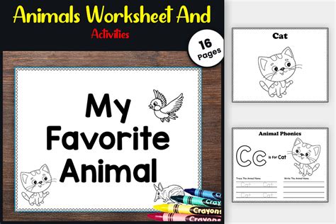 My Favorite Animals Coloring Pages For K Graphic By Thestudykits