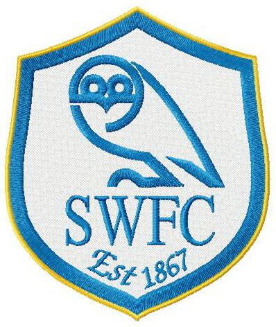 The team competes in the championship. Sheffield Wednesday F.C. logo machine embroidery design
