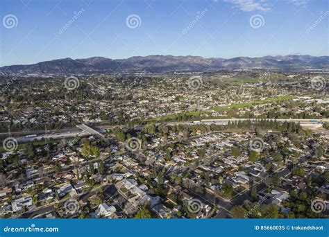 Granada Hills San Fernando Valley Los Angeles Aerial Imagen De Archivo