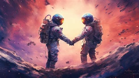 Astronaut Couple Stock Illustrations 558 Astronaut Couple Stock