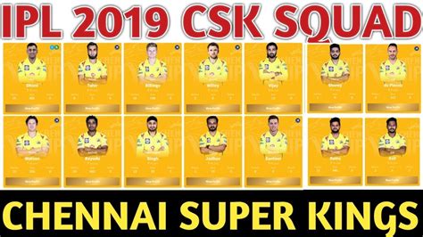 Csk team 2021 players list. IPL 2019 Chennai Super Kings Team Squad | Indian Premier ...