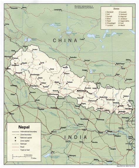 Landkarte Von Nepal Politische Karte Weltkarte Com Karten Und