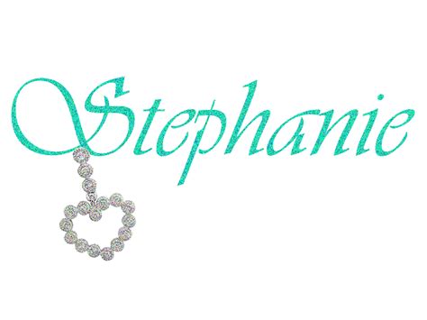 Heart Charm Stephanie Meaning Of My Name Calligraphy Name
