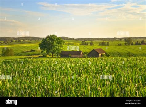 Summer Landscape Poland Warmia Stock Photo Alamy
