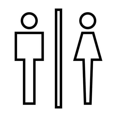 toilet restroom sign sharp shape outline style male and female logo 6344489 vector art at vecteezy