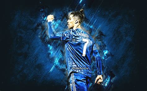 Download Wallpapers Cristiano Ronaldo Cr7 Juventus Fc Blue Stone