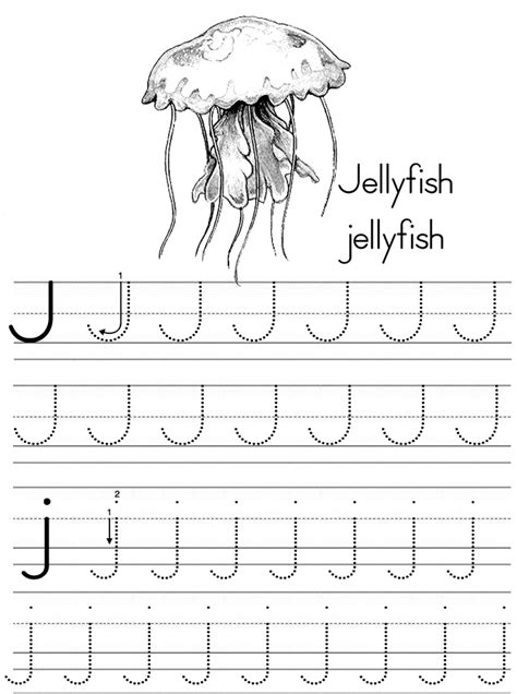 Clicking the below images will take you to rainbow writing printables page (where you can download/print them). 6 Best Images of Printable Tracing Letter J - Letter J ...