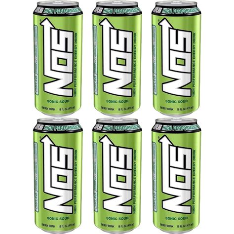 Buy Nos Sonic Sour High Performance Energy Drink 16oz Can Pack Of 6