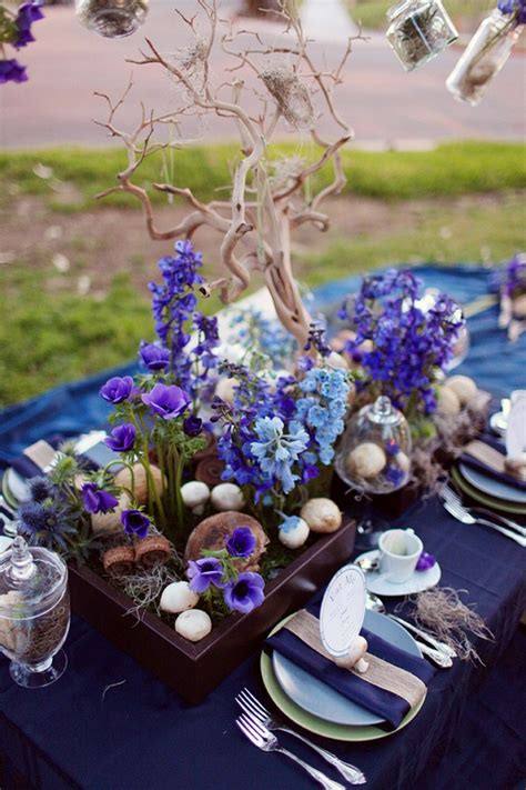 Lovely Purple And Blue Wedding Tablescape