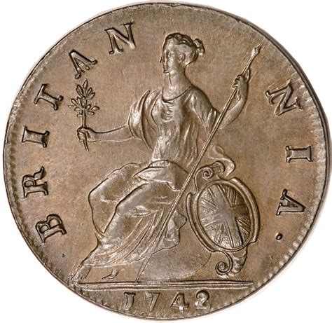 British ½ Penny 1740 1754 George Ii Old Bust Foreign Currency