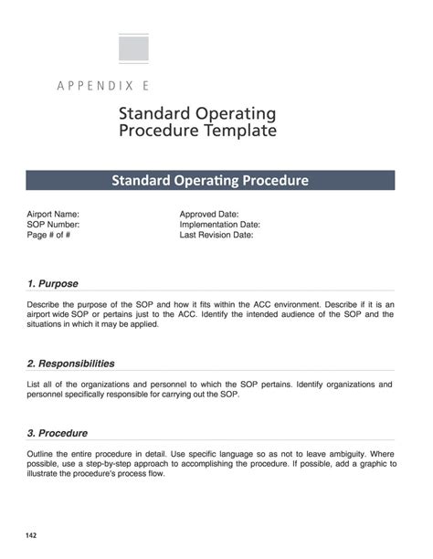 Sop Template Standard Operating Procedure Examples 7 Standard