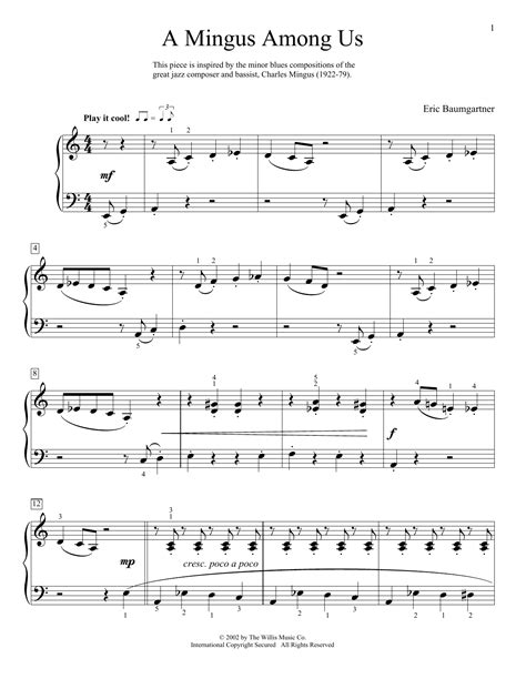 Eric Baumgartner A Mingus Among Us Sheet Music Pdf Notes Chords