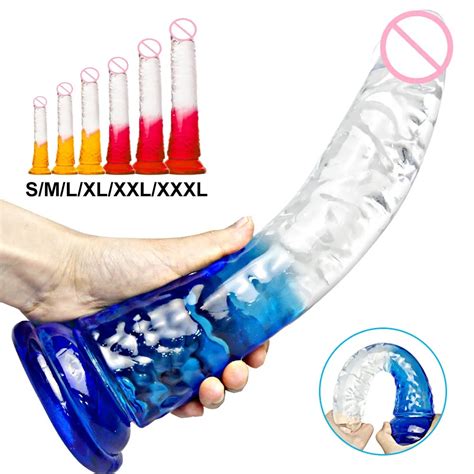 Realistic Jelly Dildo Xxxl Strong Suction Cup Vagina Anal Massage Female Masturbation Huge Penis