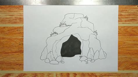 How To Draw Cave Step By Step Youtube